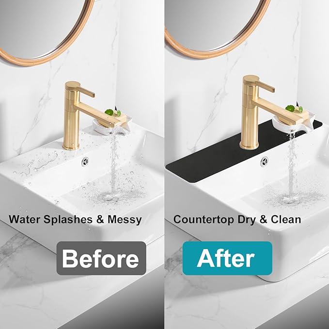 2PCS Customizable Faucet Mat for Kitchen Sink: 30"L x 5.5"W Quick Drying