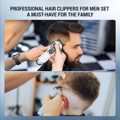 BESTBOMG® Professional Hair Clippers for Men, Professional Barber Clippers and Trimmer Set, Mens Cordless Hair Clipper for Barbers Haircut Kit Fade, BS-808A (Black)