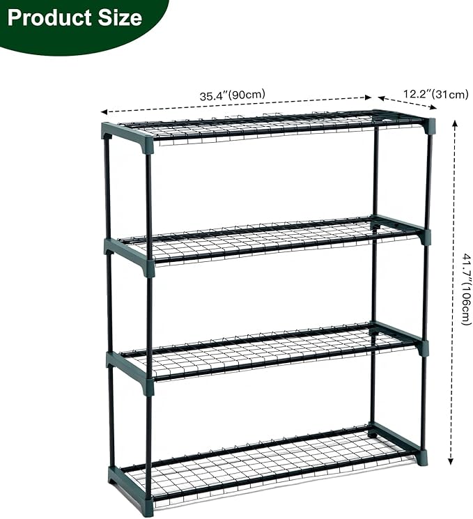 Panana 4 Tier Garden Greenhouse Steel Staging Shelving Plant Stand Garden Shelving Unit Garage Storage Racking, 2 Pack Plant Racks