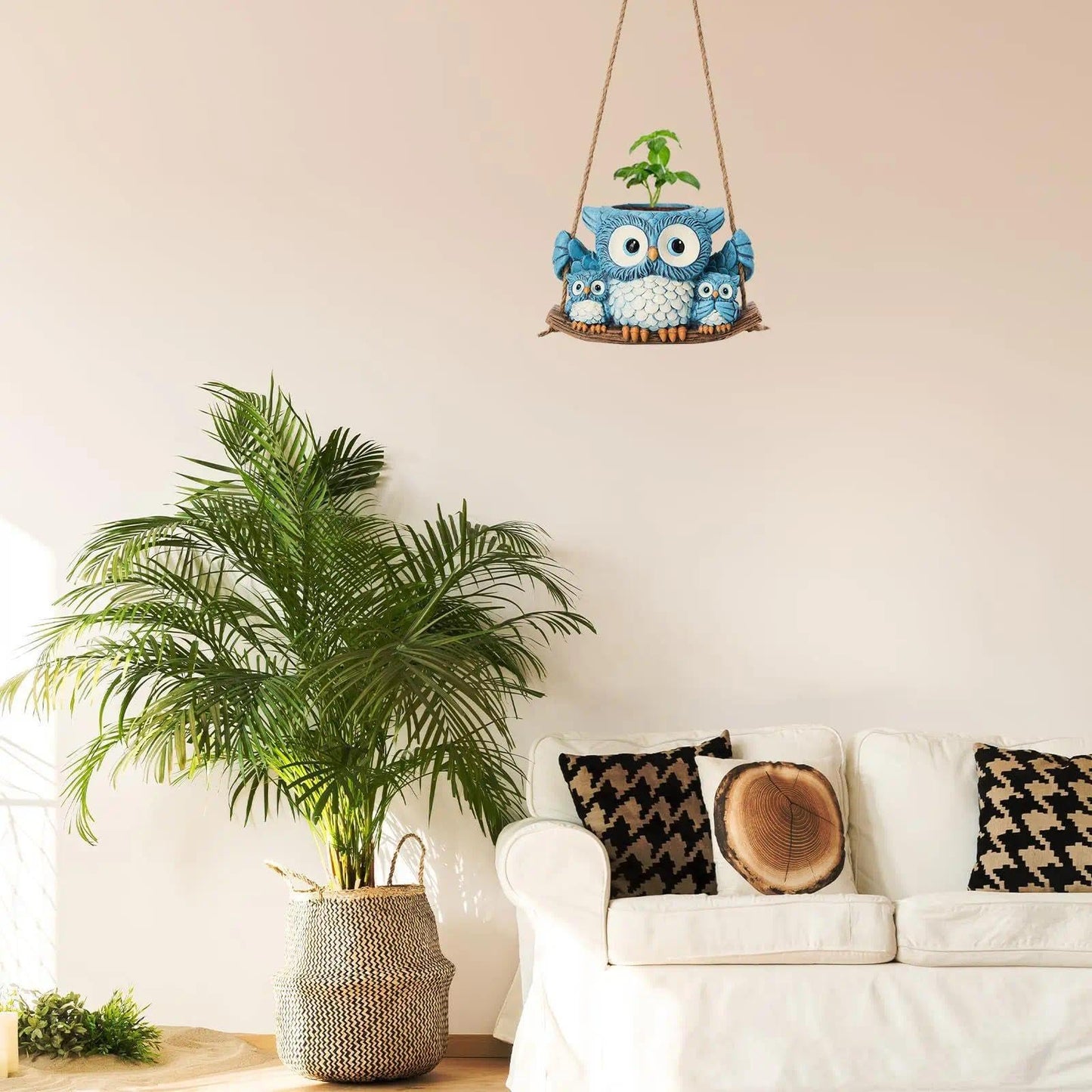 5.9 * 4.53 * 3.94inch New Owl Hanging Planters Owl Hanging Flowerpots Succulent Decorative Gifts (Owl Flower Pot)