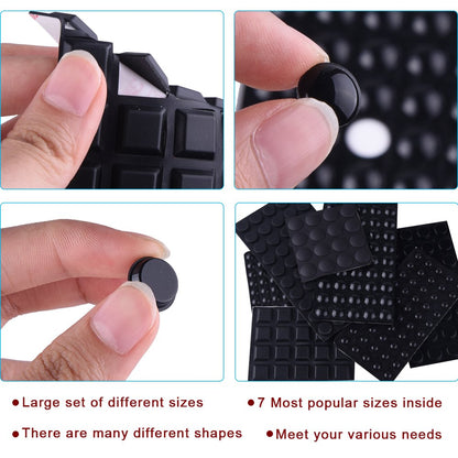AUSTOR 318 Pieces Black Rubber Feet Bumper Pads Self Stick Noise Dampening Bumper Feet for Doors, Cabinets, Drawers, Glass, Electrical Appliances