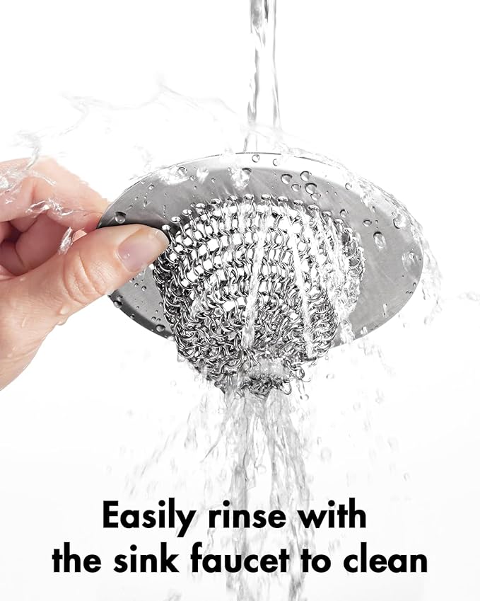 Revolutionary Kitchen Sink Drain Strainer/Patented Reversible Chain Mesh