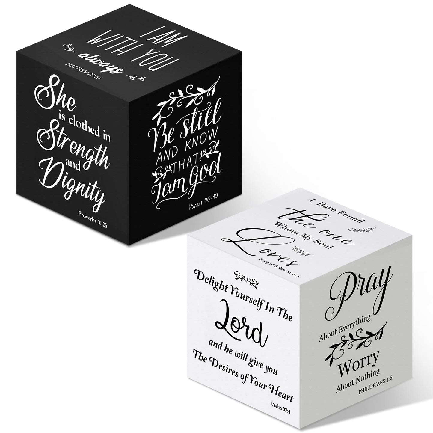 2 Pcs Bible Verse Mini Wood Signs Father Day Gift Christian Decor Be Still and Know Religious Sign Wooden Scripture Desk Decor Rustic Bible Verse Blocks Home Word Plaque, 3.35 Inch(Vivid Style)