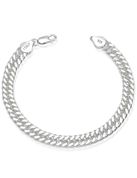 ASDULL 925 Sterling Silver Cuban Bracelets 8mm Silver Bracelets for women Cuban Link Bracelet for men 9 Inches