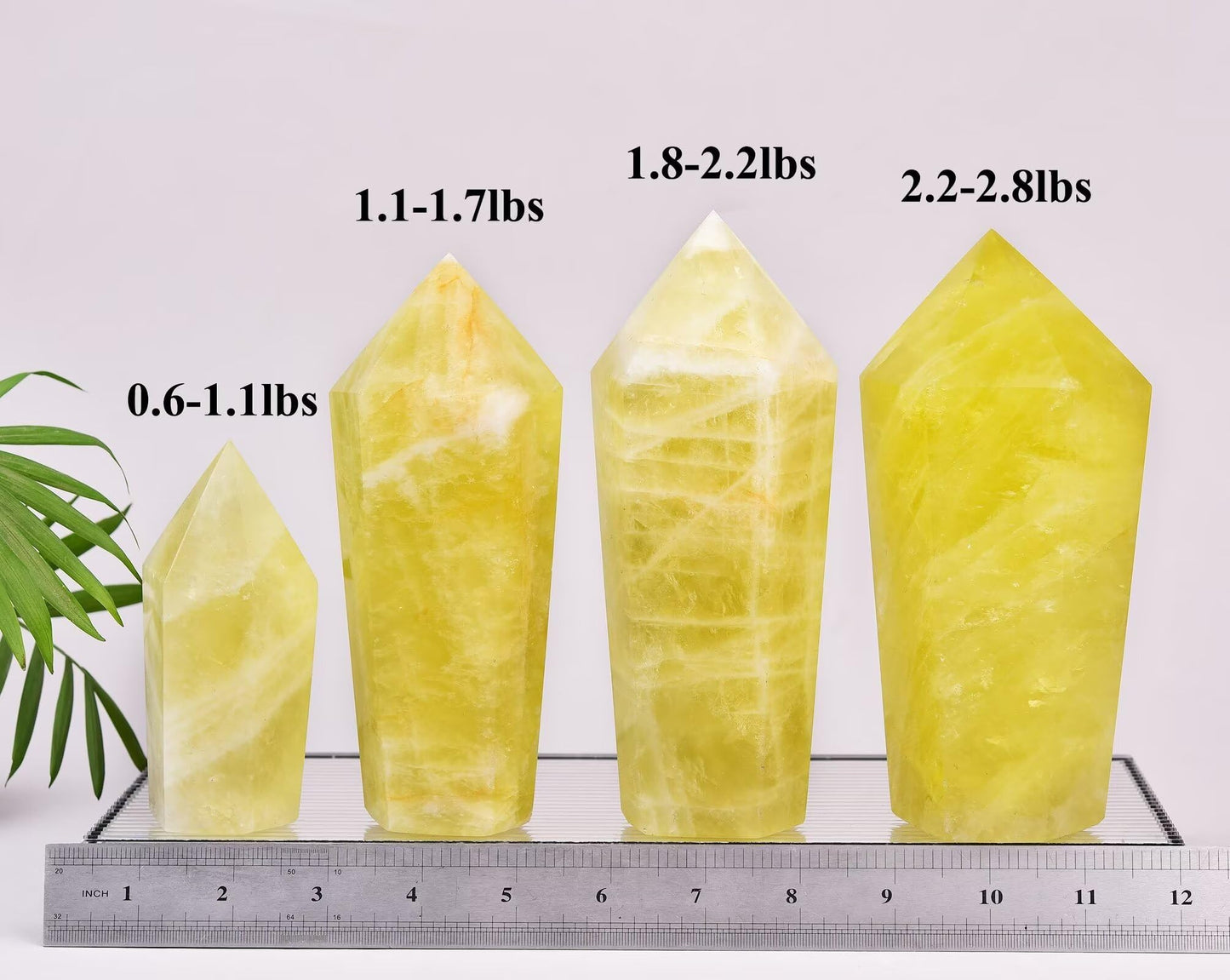 VIZYTOU Lemon Quartz Stone Tower Obelisk Large Healing Crystal Rock Point Wand Reiki Healing Meditation Stone 2.2-2.8 LBS