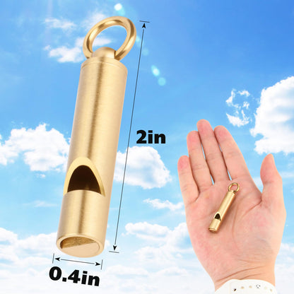 Easecos 3 Pcs Brass Whistles, Emergency Loud Survival Whistles for Outdoor Adventures, Hiking, Camping, Hunting, Boating, Pets Training, Sports Coaching & Adults - Portable, Compact and Loud