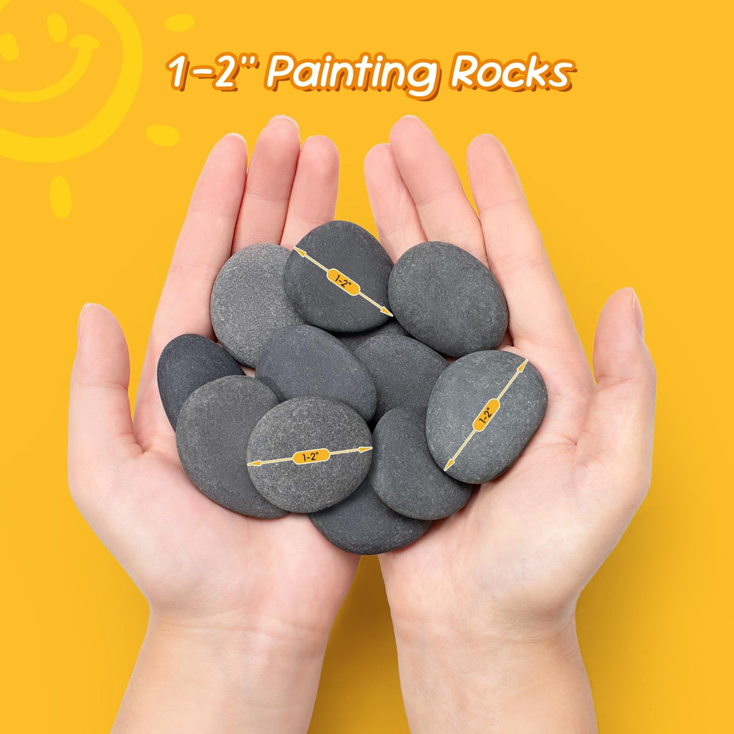 Simetufy 60 PCS Rocks for Painting, 1-2" Natural Flat DIY Painting Rocks, Smooth Stones for Crafts, Arts,Decoration, Kindness Rocks Garden Decoration