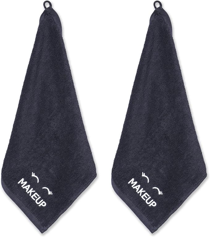 White Classic Bleach Safe Black Makeup Washcloths