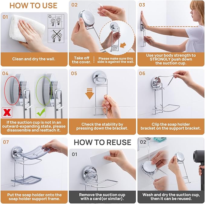 LEVERLOC Soap Dish Holder Suction Cup