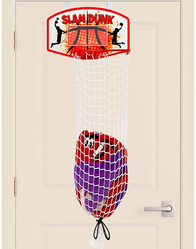 Bundaloo Basketball Laundry Hamper – Over-the-Door Hanging Hoop