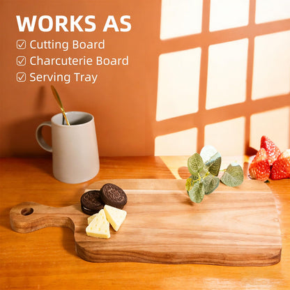 The Perfect Housewarming Gift! Wooden Cutting Boards Set with Utensils & Napkin - Charcuterie, Cheese, Serving Tray for New Home, Kitchen Decor