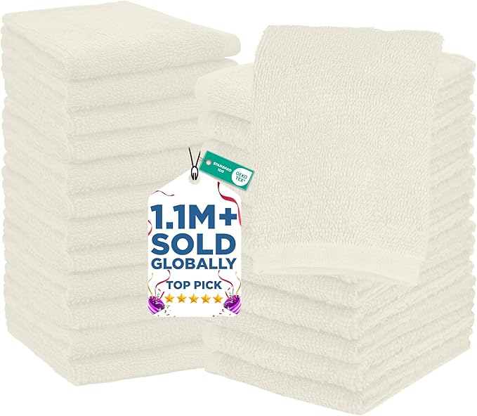 DAN RIVER 24 Pack Wash Cloths for Showering
