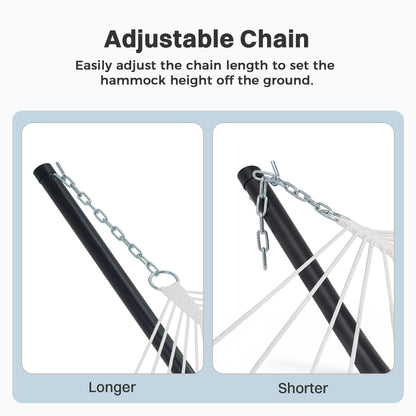 SUPERJARE Curved-Bar Hammock with Stand, 2 Person Heavy Duty Hammock Frame, Detachable Pillow & Portable Carrying Bag, Perfect for Outdoor & Indoor, Navy Blue