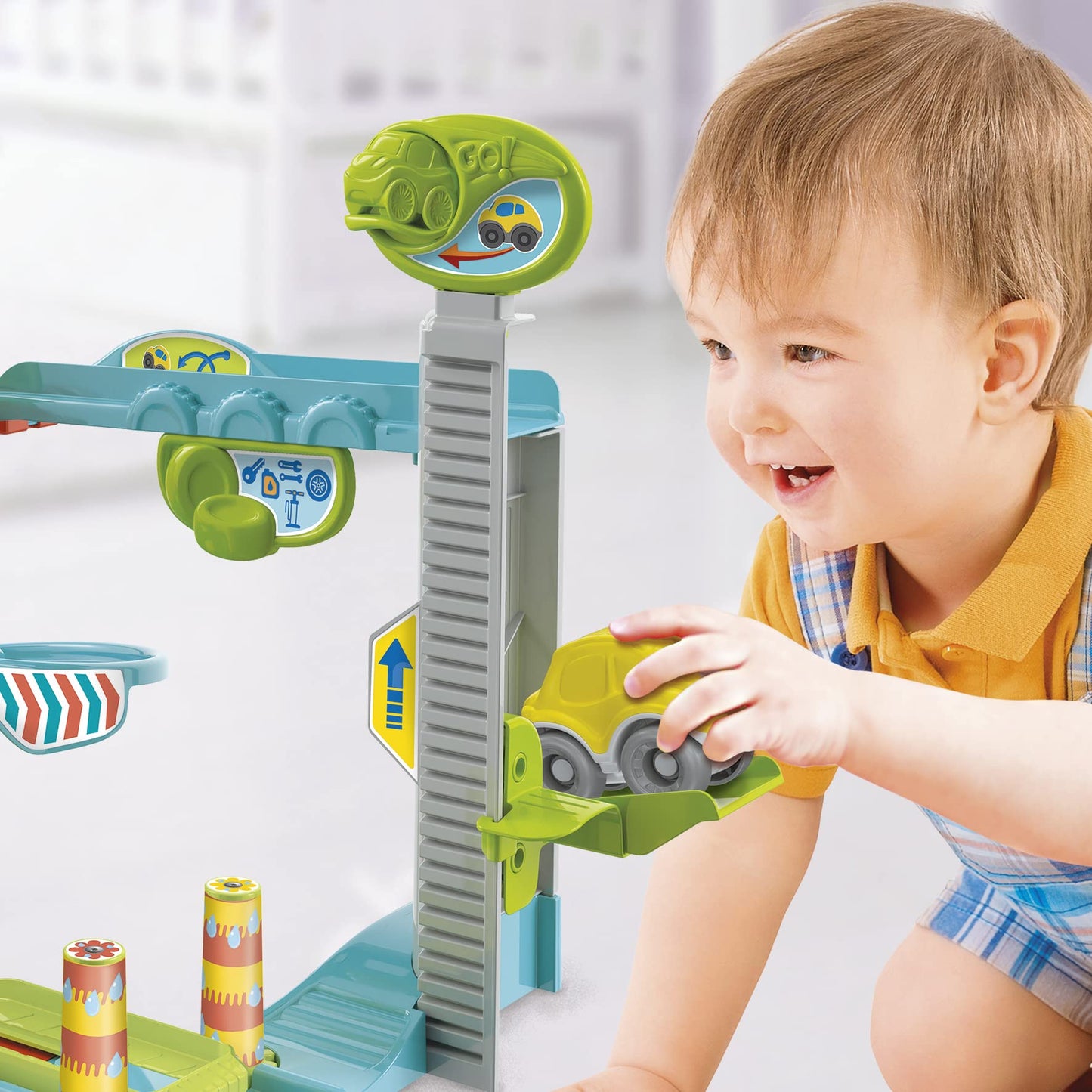 Clementoni 17404 Fun Garage Baby Track For Toddlers, Ages 18 Months Plus, Multi-Coloured