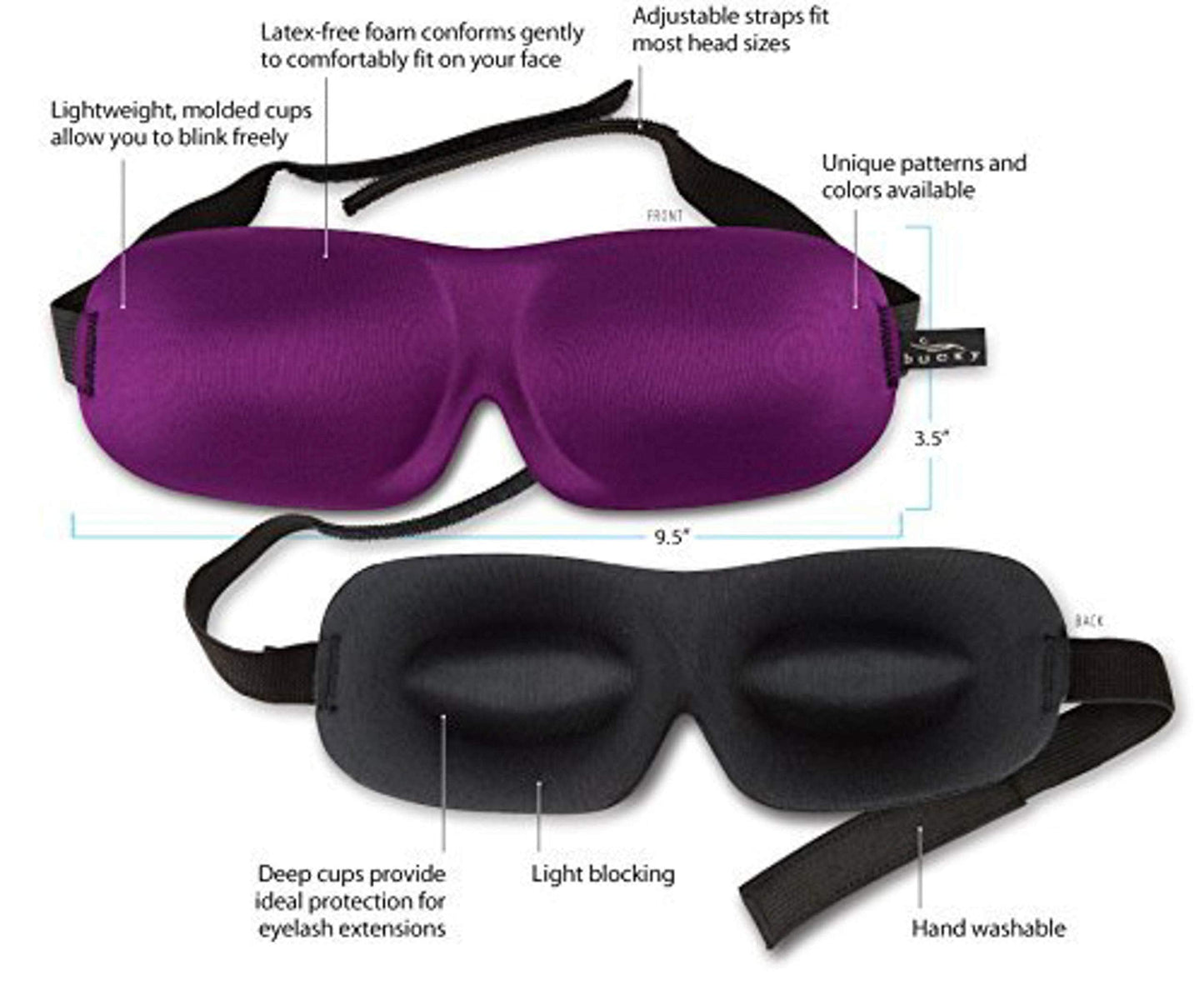 Bucky 40 Blinks No Pressure Printed Eye Mask for Travel & Sleep, Foil, One Size