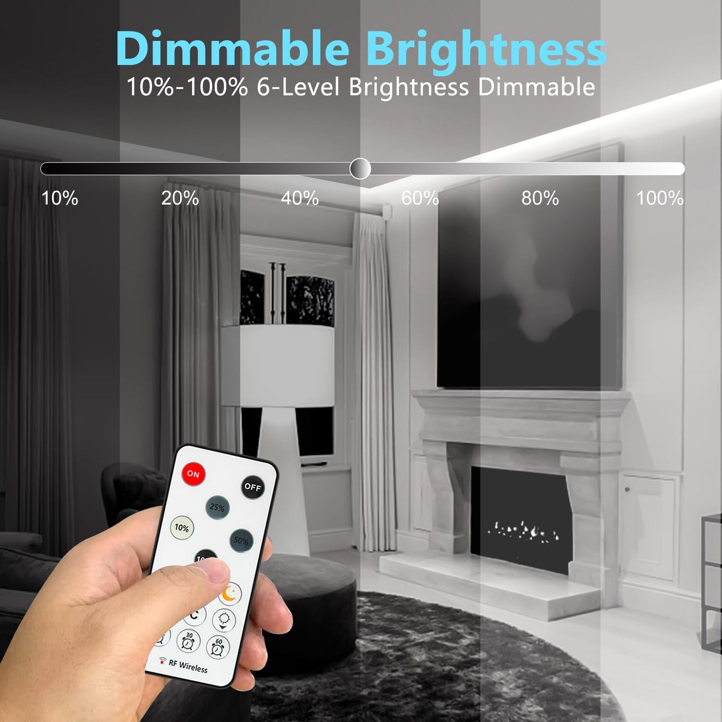 Wefomey White LED Strip Lights, 131ft Dimmable 24V LED Lights Strip 6500K Bright Daylight White, Flexible Tape Lights for Bedrooms, Kitchen, Cabinet, Christmas Decor, 2 Rolls of 65.6ft