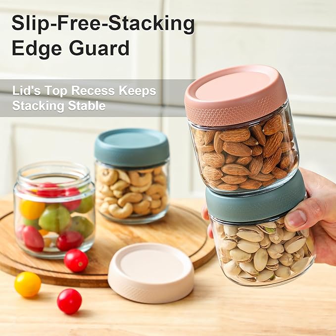 NETANY 6-pack 10oz Glass jars