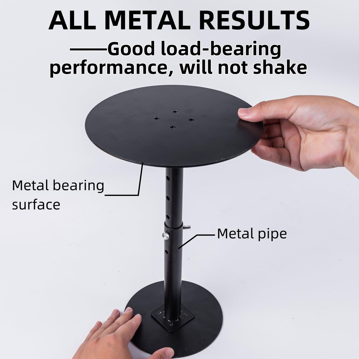 ZSHIGANMA 4 Pack Plant Risers for Inside Pots, Adjustable Height 7-22" Metal Planter Lift Inserts Fillers Risers for Indoor Outdoor Large Tall Taper Planter Flower Pot (6" Base,8",10" Top,Black)