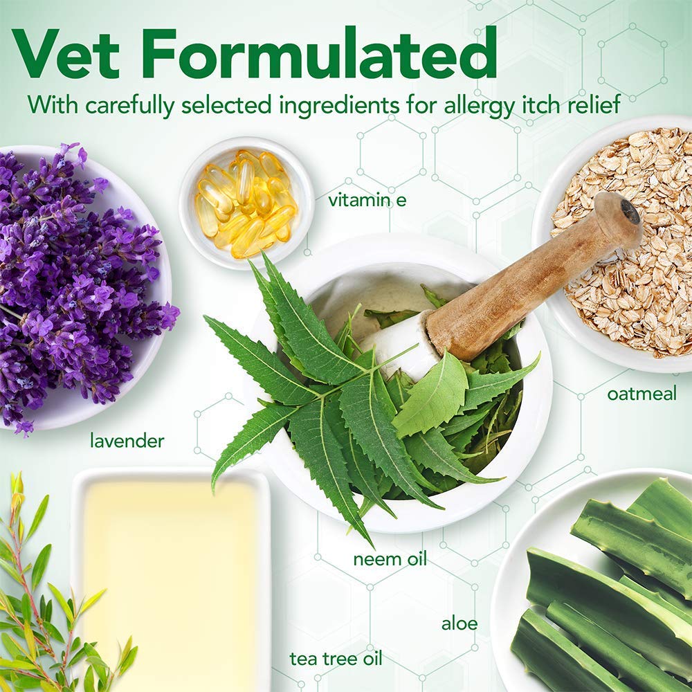Vet's Best Allergy Itch Relief Dog Shampoo, Cleans and Relieves Discomfort from Seasonal Allergies, Gentle Formula 500ml