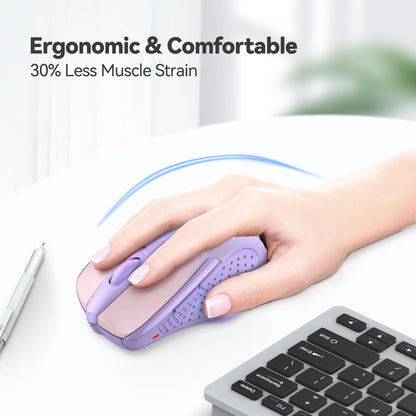 TECKNET Wireless Mouse, 2.4G Ergonomic Optical Mouse, Computer Mouse for Laptop, PC, Computer, Chromebook, Notebook, 6 Buttons, 24 Months Battery Life, 2600 DPI, 5 Adjustment Levels
