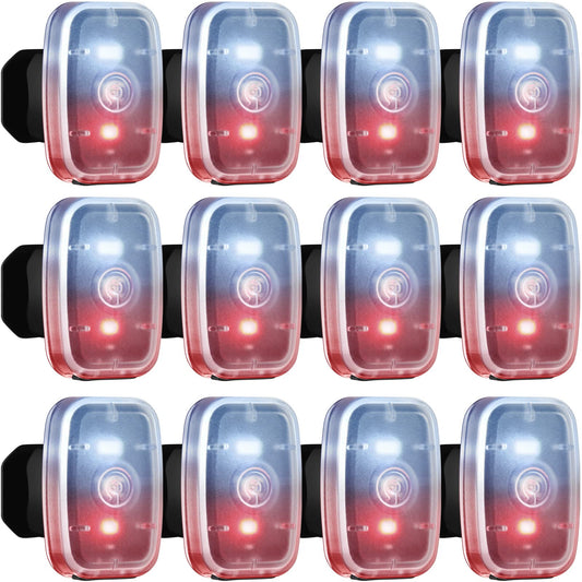 Mudder Running Lights for Runners Rechargeable LED Safety Lamps USB Rechargeable Clip on Strobe Bicycle Tail Lamps with 5 Modes Flashing Bike Lights for Night Riding Walking Hiking Pet Dog(12 Pieces)