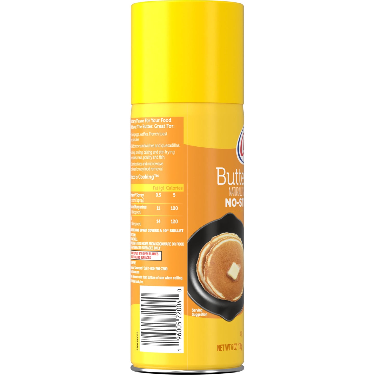 Crisco No-Stick Cooking Spray, Butter, 6 Ounce