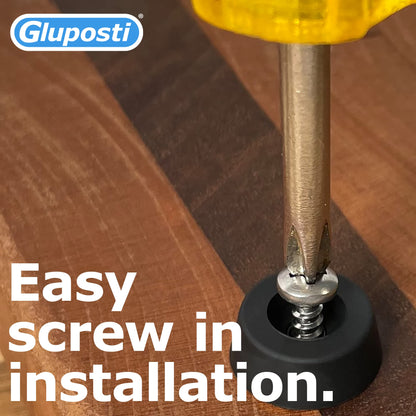 Gluposti 12 Rubber Feet for Cutting Board, Soft Non-Slip Cutting Board Feet with Stainless Screws for Electronics & Furniture, 0.67" W x 0.25" H, Made in USA