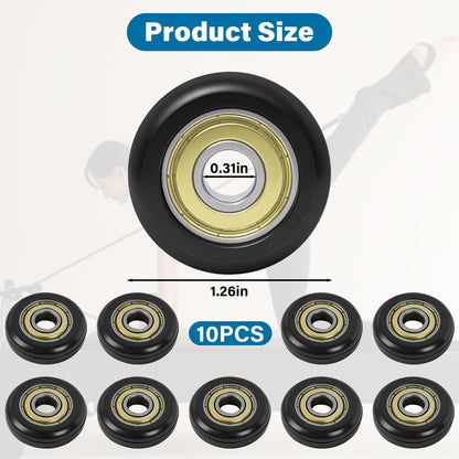 10 Pcs Replacement Roller Wheels for Aero Pilates Reformer Machines – Smooth, Quiet Glide, 32mm POM Wheels for Silent and Effortless Movement