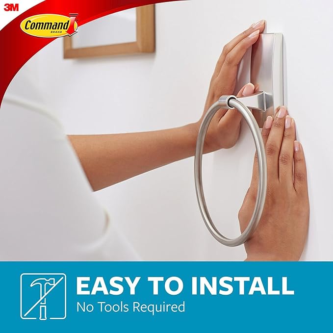 Command Hand Towel Holder Satin Nickel