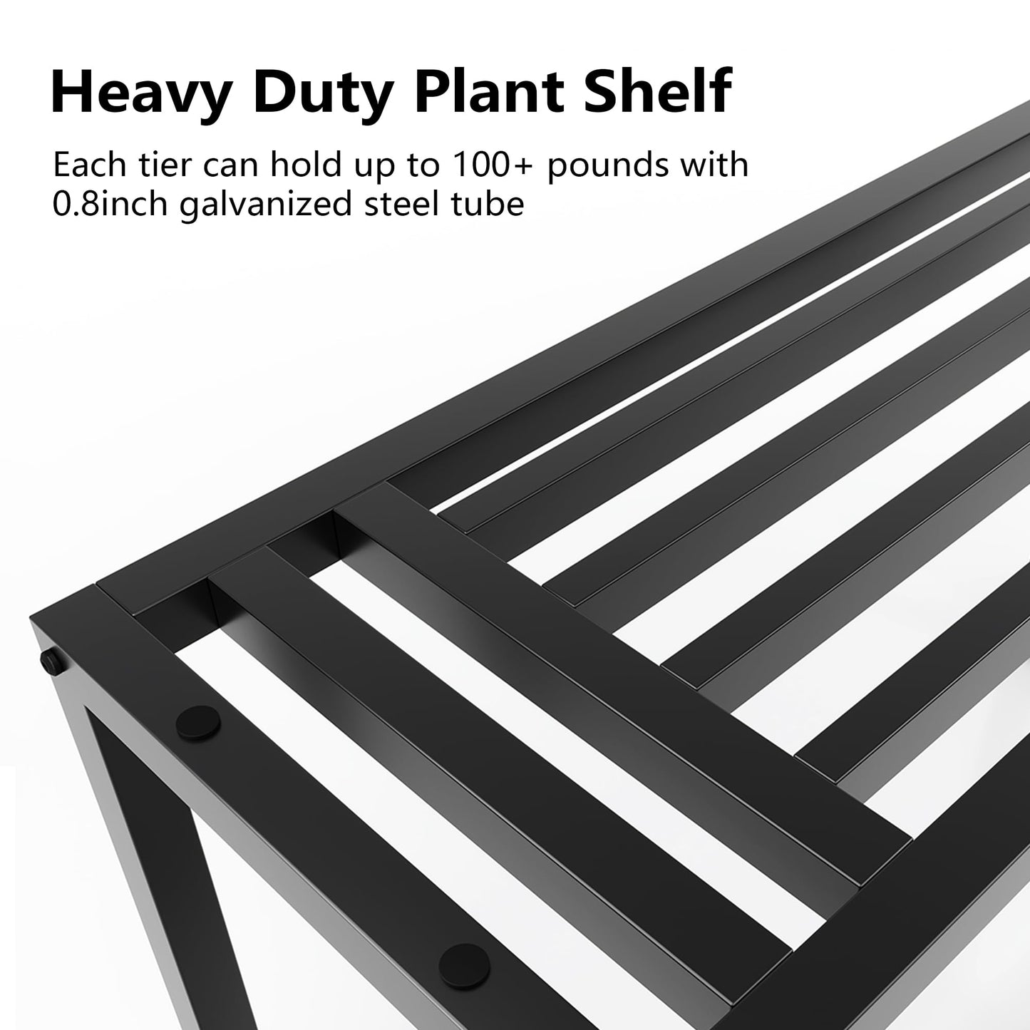 Hongsane Plant Stand Indoor Outdoor,3 Tier Ladder Metal Plant Stands Riser,Heavy Duty Wrought Iron Plant Shelves for Multi Large Pots,Black Tiered Flower Display Holder for Living Room,Patio,Balcony