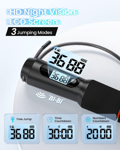 Jump Rope, RENPHO Smart Jump Rope with Counter, Fitness Skipping Rope with APP Data Analysis, Workout Jump Ropes for Home Gym, Crossfit, Jumping Rope for Exercise for Men, Women, Girls, Kids