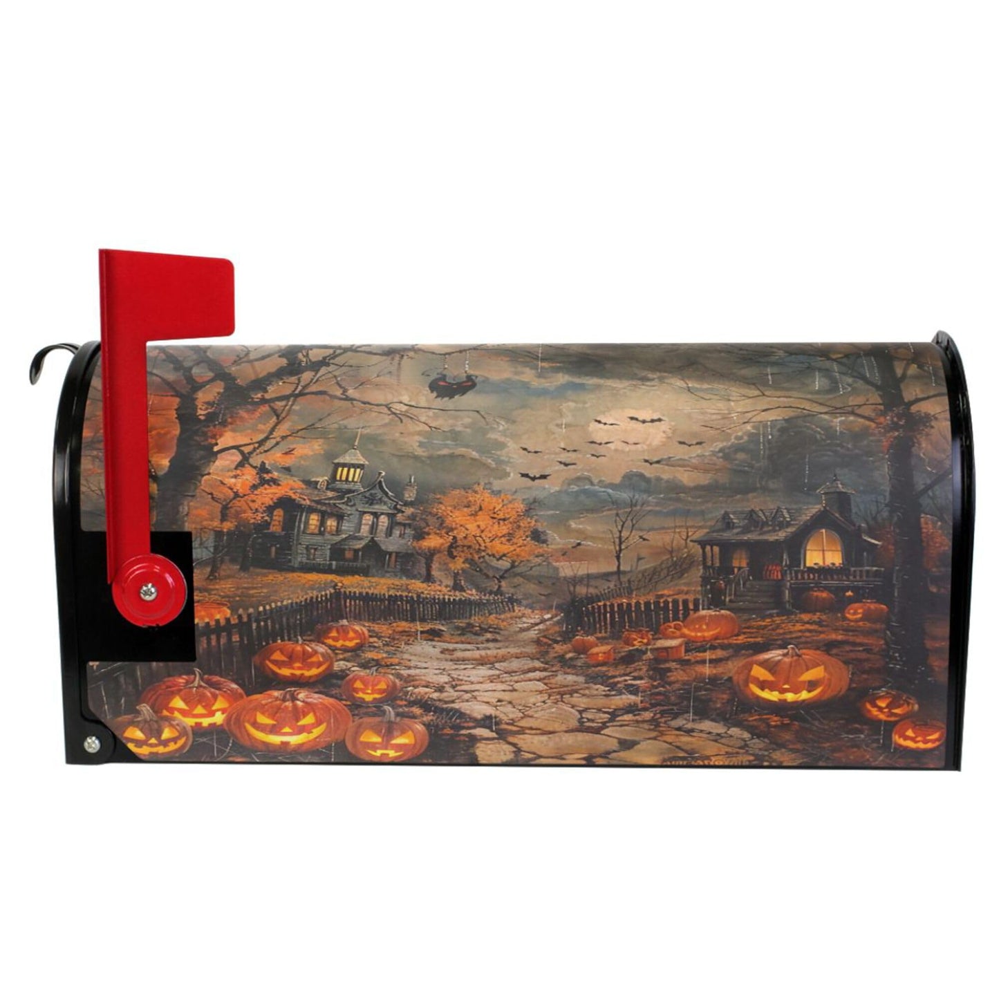 Wamika Happy Halloween Magnetic Mailbox Covers Spooky Pumpkin Lantern Mailbox Cover Standard Size Full Magnet Garden Yard Porch Mail Boxes Cover Holiday Decorations 21" L x 18" W