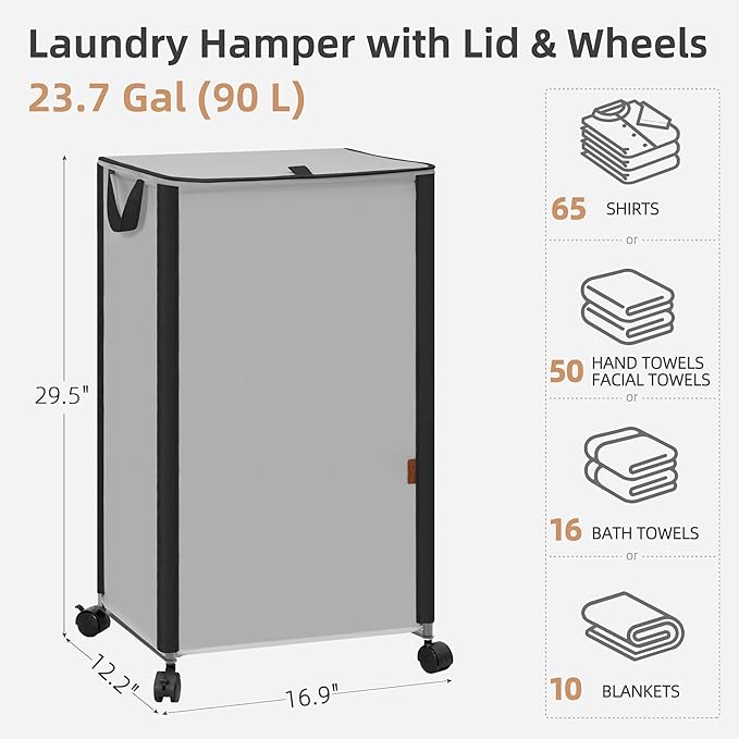 STORAGE MANIAC Rolling Laundry Hamper