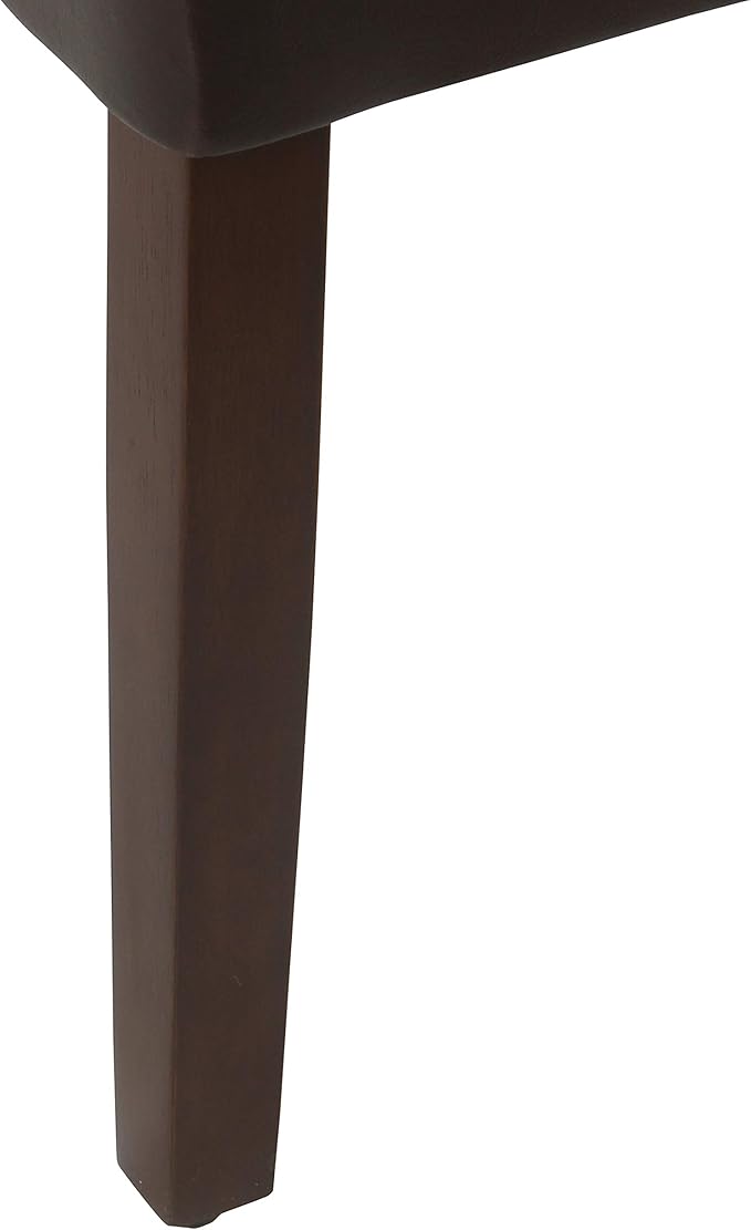 HomePop Parsons Upholstered Accent Dining Chair, Dark Brown Faux Leather
