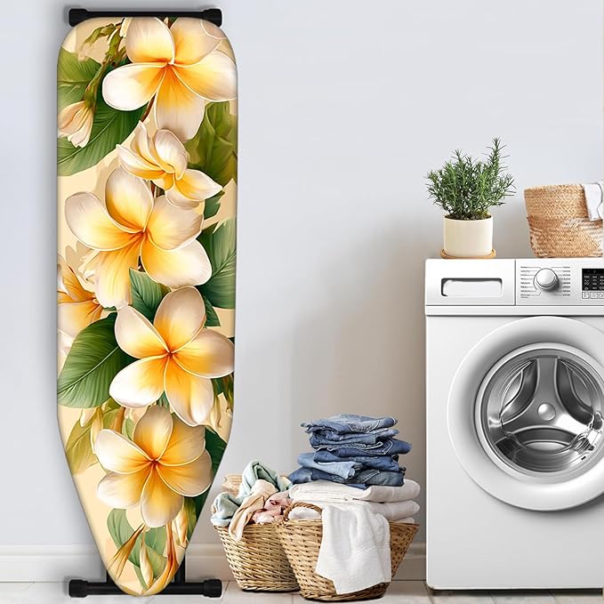 Nuxovilar Yellow & White Floral Pattern Ironing Board Cover, 15×54 inch