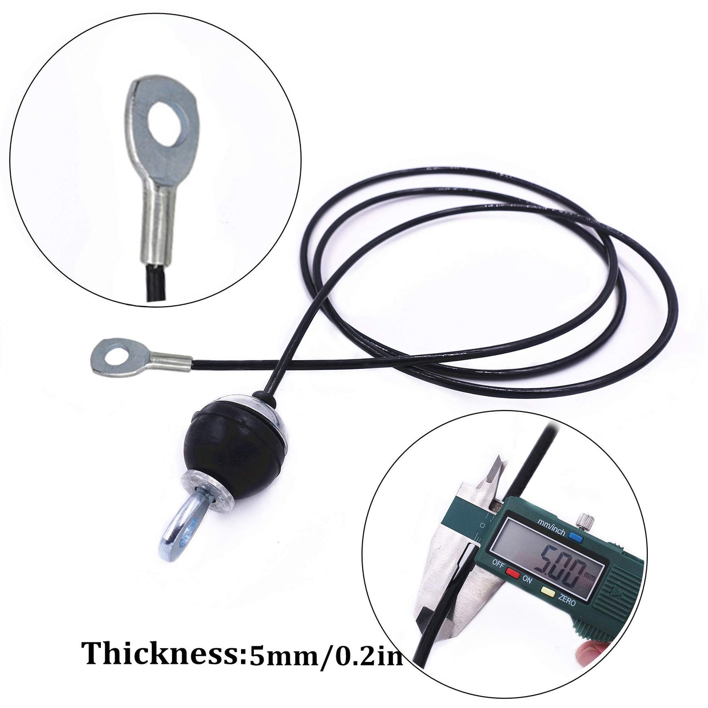 J Bryant Fitness Gym Replacement Cable Fitness Pulley Cable Thick 0.2inch/5mm Heavy Duty Steel Wire Rope for Home Gym Cable Pulley Attachments Machine Accessories (Type-B, 98")