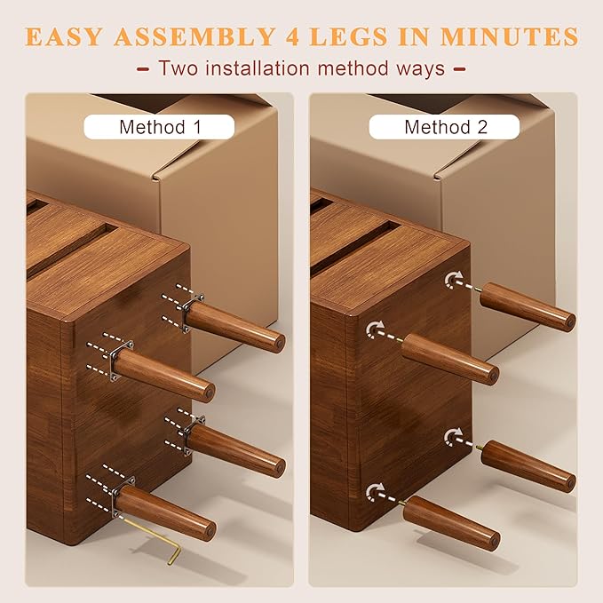Nightstand with 3 Drawers Narrow Night Stand Solid Wood Bedside Table Mid