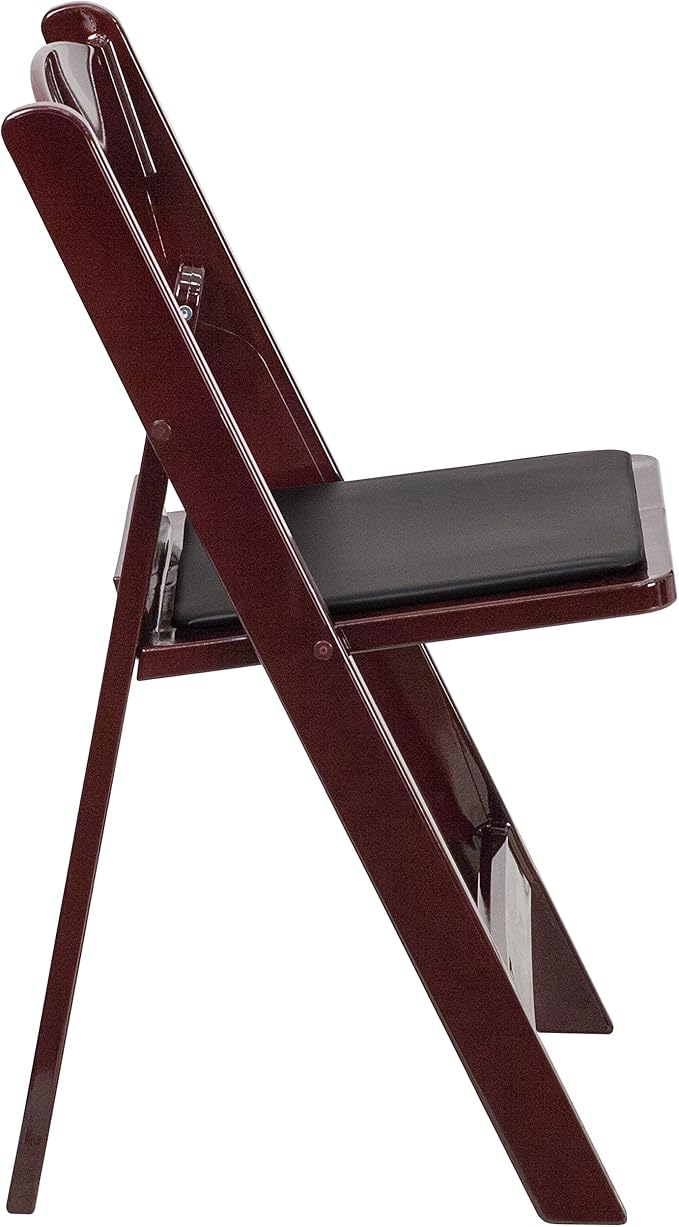 Flash Furniture Hercules Series Folding Chairs for Weddings and Formal Events, Stackable Commercial Event Seats with 1,000-lb. Static Weight Capacity, Set of 4, Red Mahogany