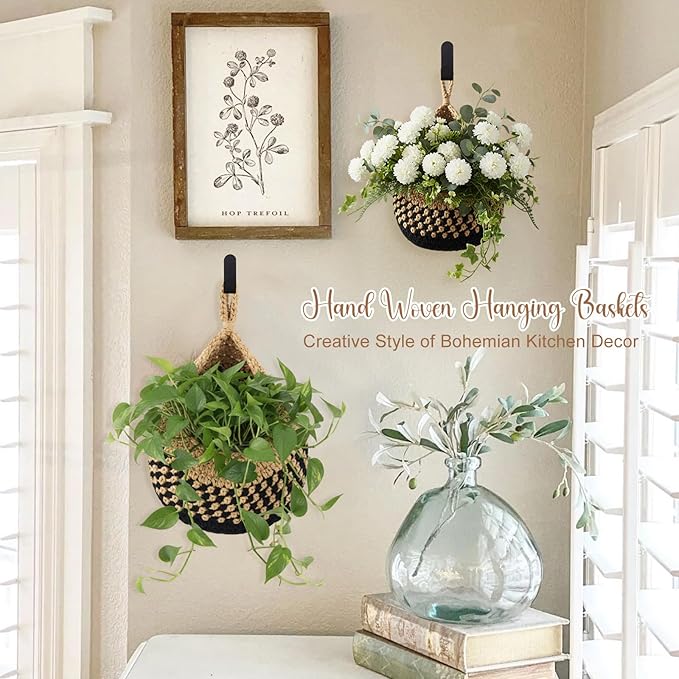 Honeydak Boho Decor Hanging Wall Baskets