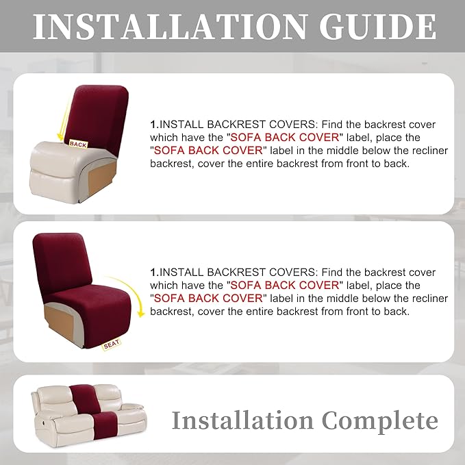 100% Waterproof Sectional Recliner Couch Covers