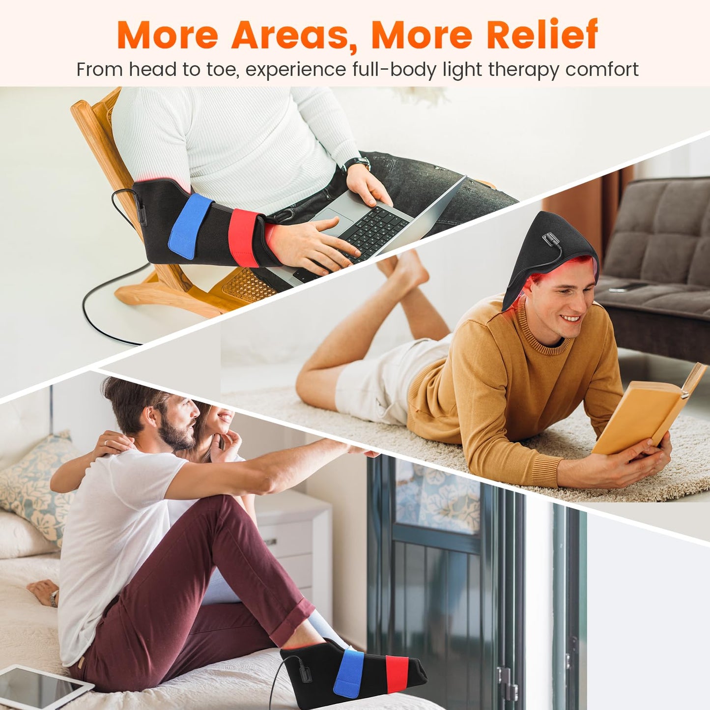 LIGHTIUM Red Light Therapy for Feet – FSA Eligible HSA Infrared Light Therapy Foot Wrap with 660nm Red & 850nm Near Infrared LEDs, Heat Therapy & Timer for Neuropathy, Joint, Ankle, Heel & Daily Foot Pain Relief(Corded)