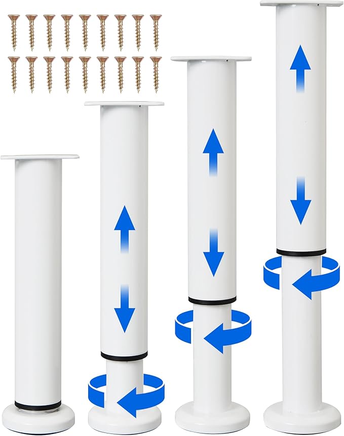 4 PCS Adjustable Height Bed Support Legs