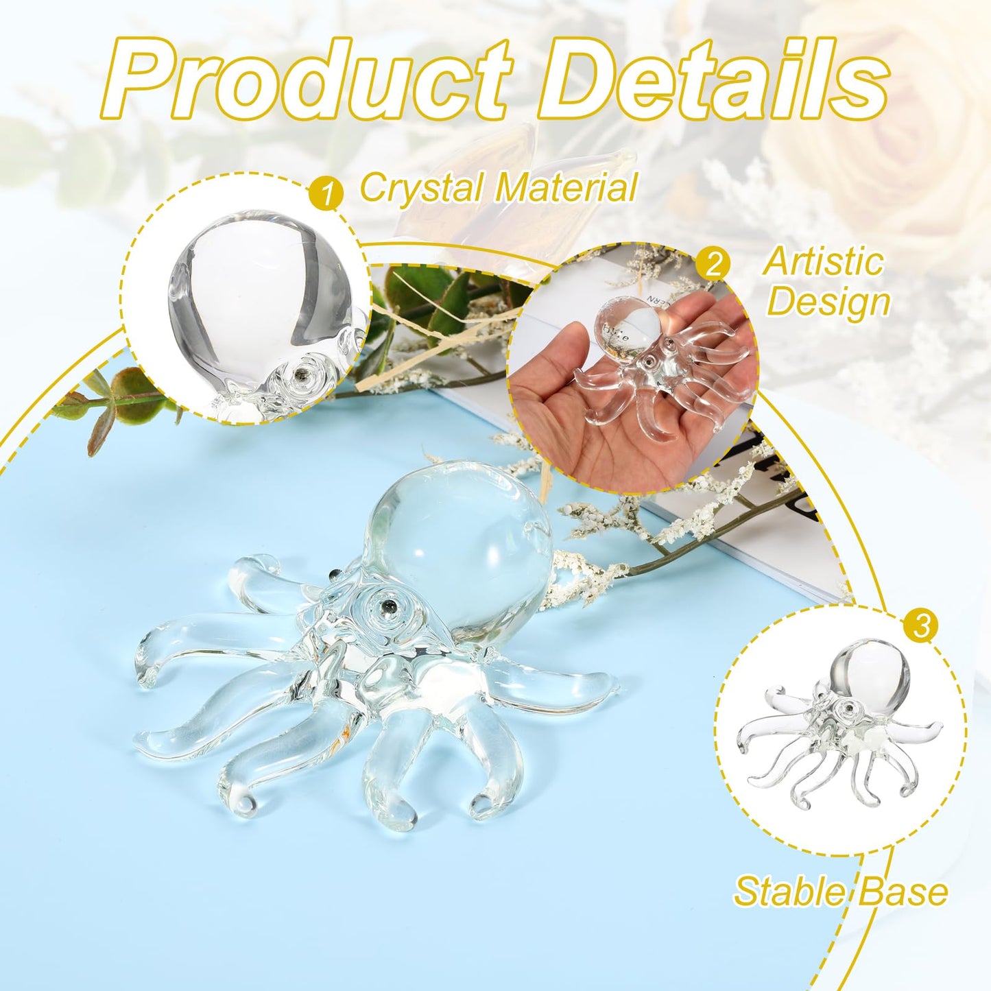 uxcell Crystal Animal Figurine Collectible, Art Cut Fish Statue Table Animal Figurines Home Decor Paperweight Ornament for Home Office Gift Women Wedding, Transparent