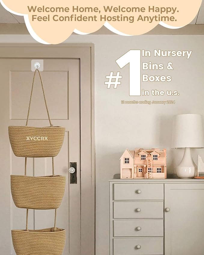 2Pack Over The Door Hanging Basket, 3 Tier Hanging Baskets