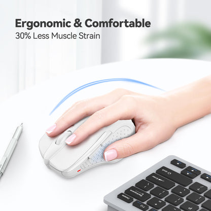 TECKNET Wireless Mouse, 2.4G Ergonomic Optical Mouse, Computer Mouse for Laptop, PC, Computer, Chromebook, Notebook, 6 Buttons, 24 Months Battery Life, 2600 DPI, 5 Adjustment Levels