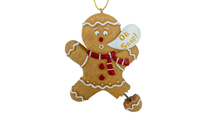 Gingerbread Man Cookie Oh Snap! Broken Leg Funny Christmas Tree Ornament