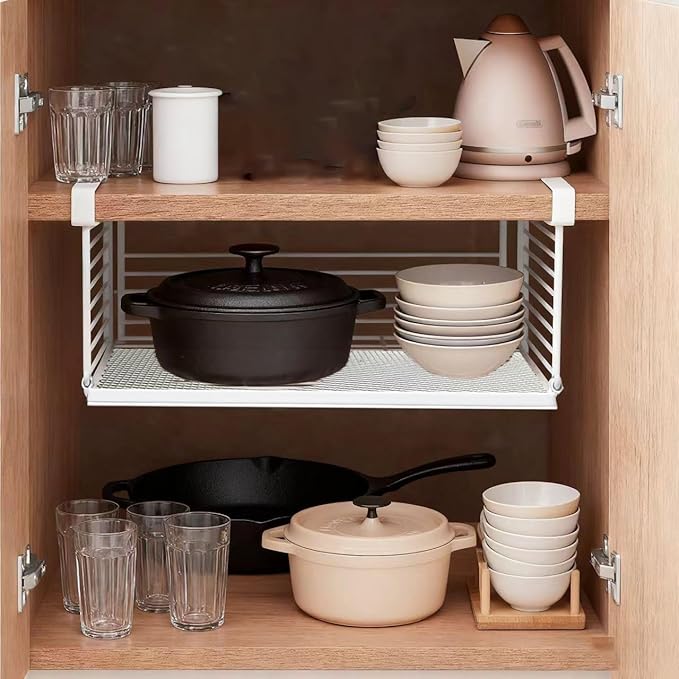 Under Shelf Storage Basket, Metal Wire Slide -in Under Cabinet Organizer