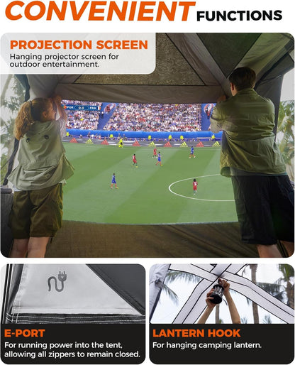 KingCamp SUV Tent, Instant 6-8 Person Waterproof & Windproof Tailgate Car Camping Tent with Movie Screen for Family Camping & Outdoor Adventures