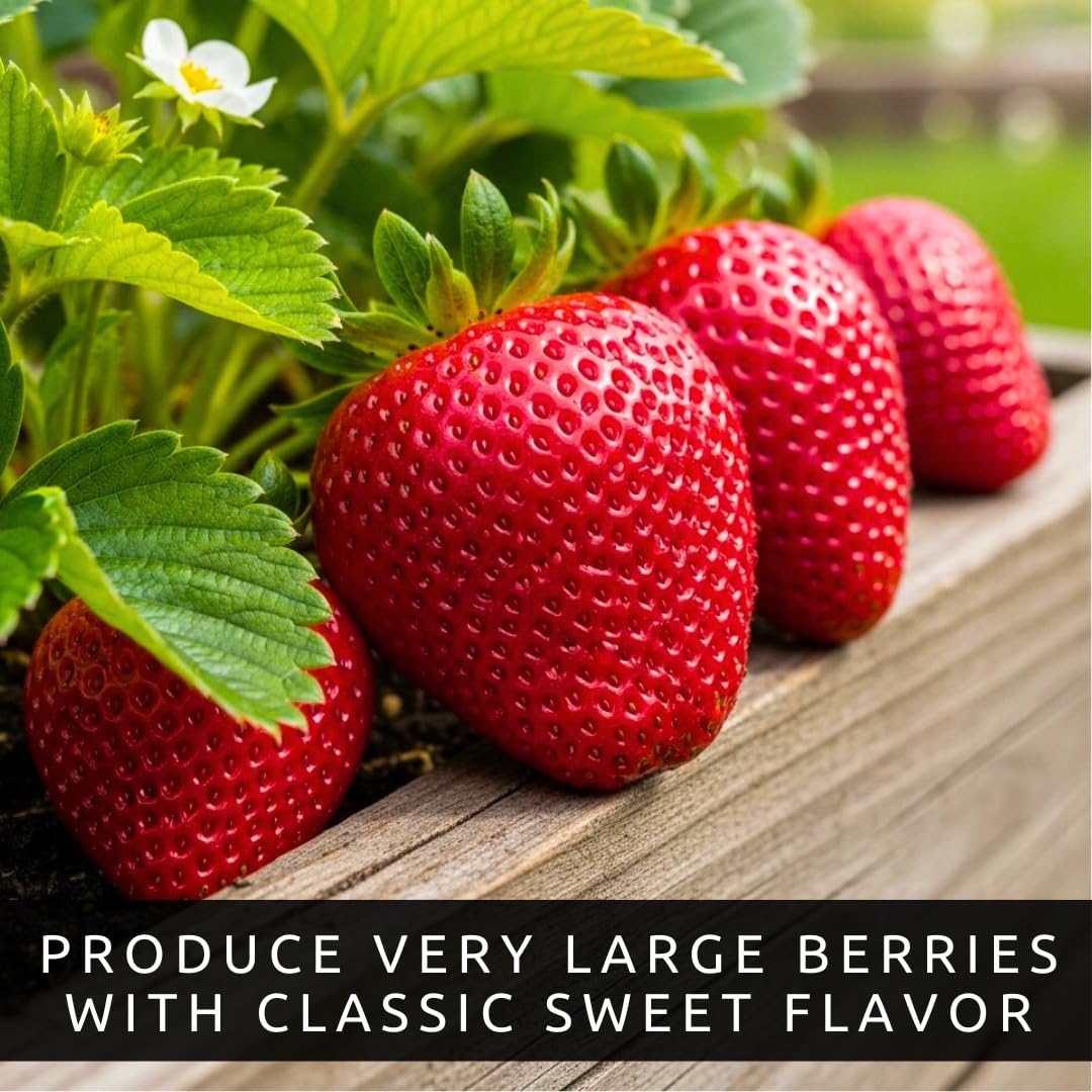 Ruby Giant Strawberry Plants – Extra Large Sweet Strawberries – High Yield Strawberry Runners – Big Fruit, Easy to Grow Plants for Home Gardens (15 Plants)