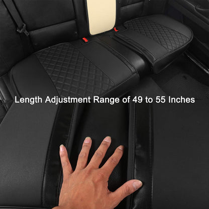 Black Panther PU Leather Rear Bench Car Seat Cover Protector Fits 90% of 4-dr Vehicles for Seat Bottom Only (Not for Pickup Truck and Large SUV), Diamond-Quilted - Black